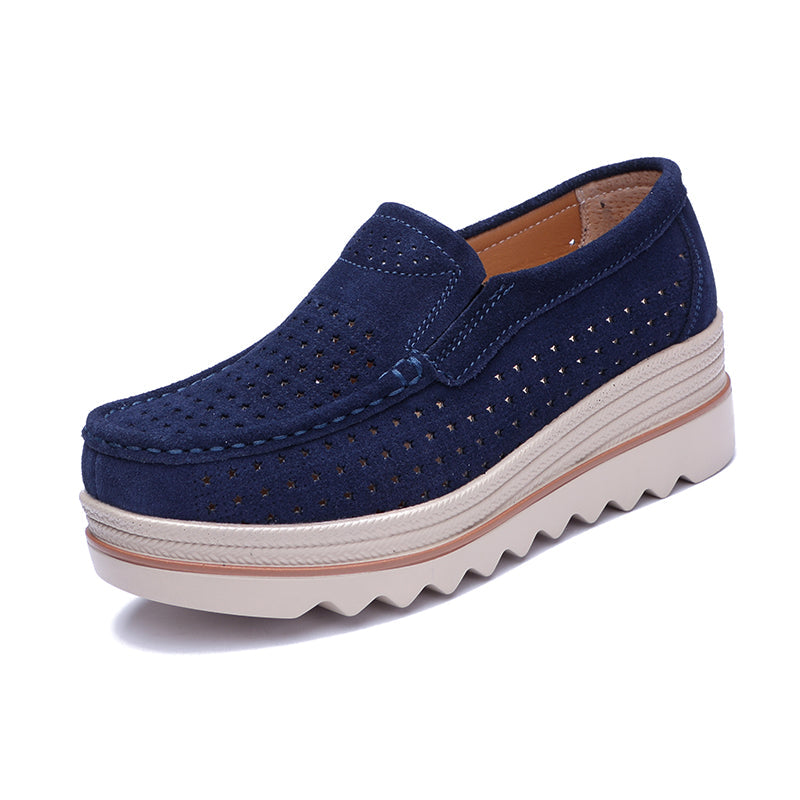 Women Slip On Platform Loafers Comfort Suede Moccasins Shoes With Leather Suede Fringes Women Slip On Platform Loafers Comfort Suede Moccasins Shoes With Leather Suede Fringes