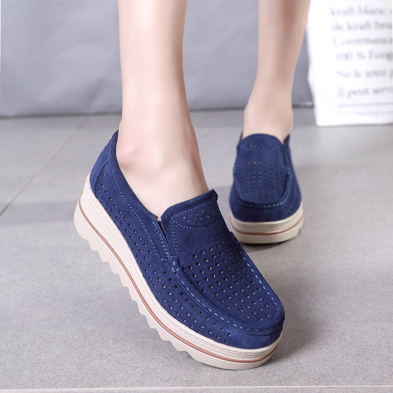 Women Slip On Platform Loafers Comfort Suede Moccasins Shoes With Leather Suede Fringes Women Slip On Platform Loafers Comfort Suede Moccasins Shoes With Leather Suede Fringes
