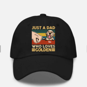 Just A Dad Who Love Dog Personalized Hat Black